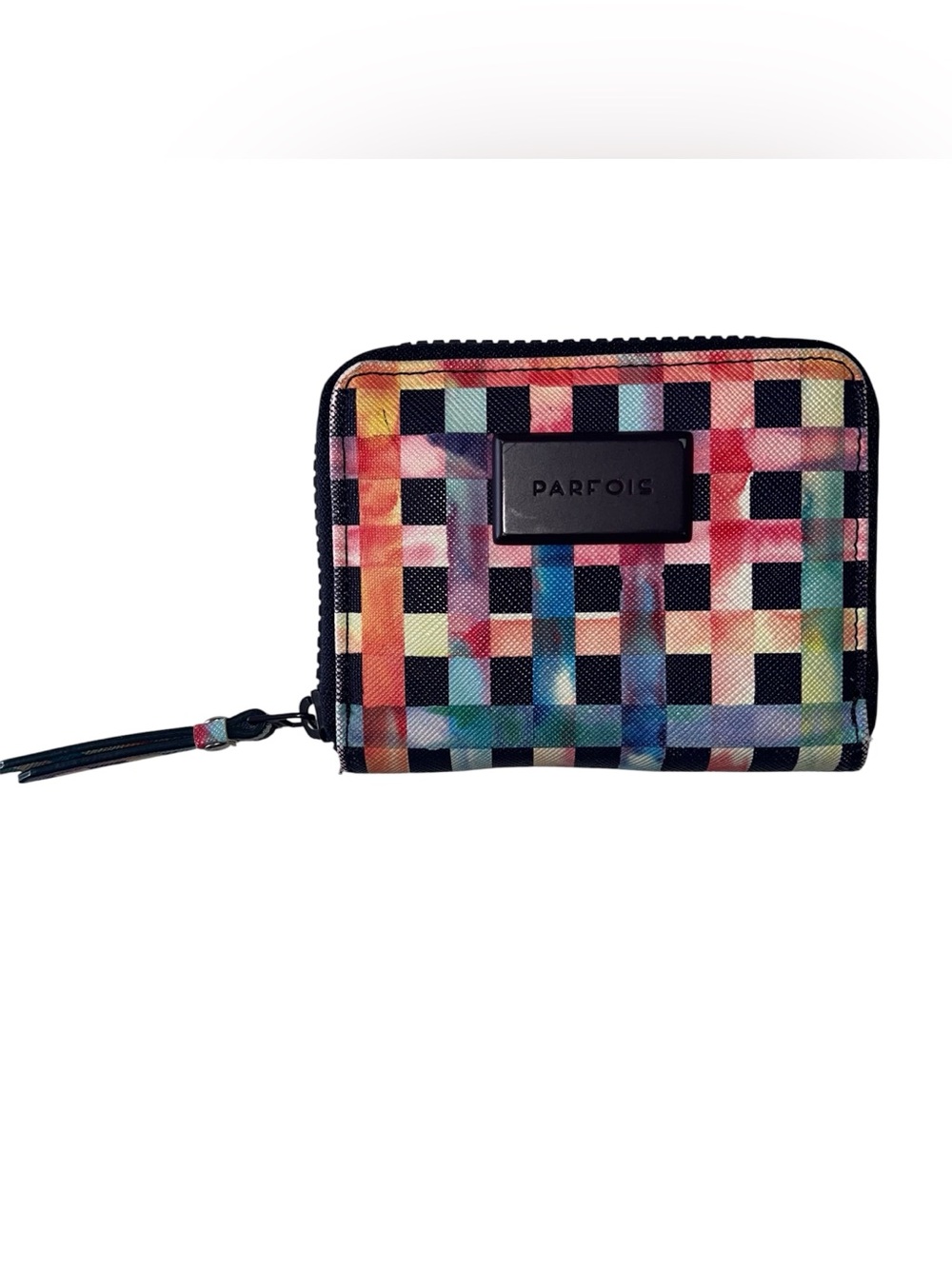PARFOIS Multicolor Check Zip Wallet